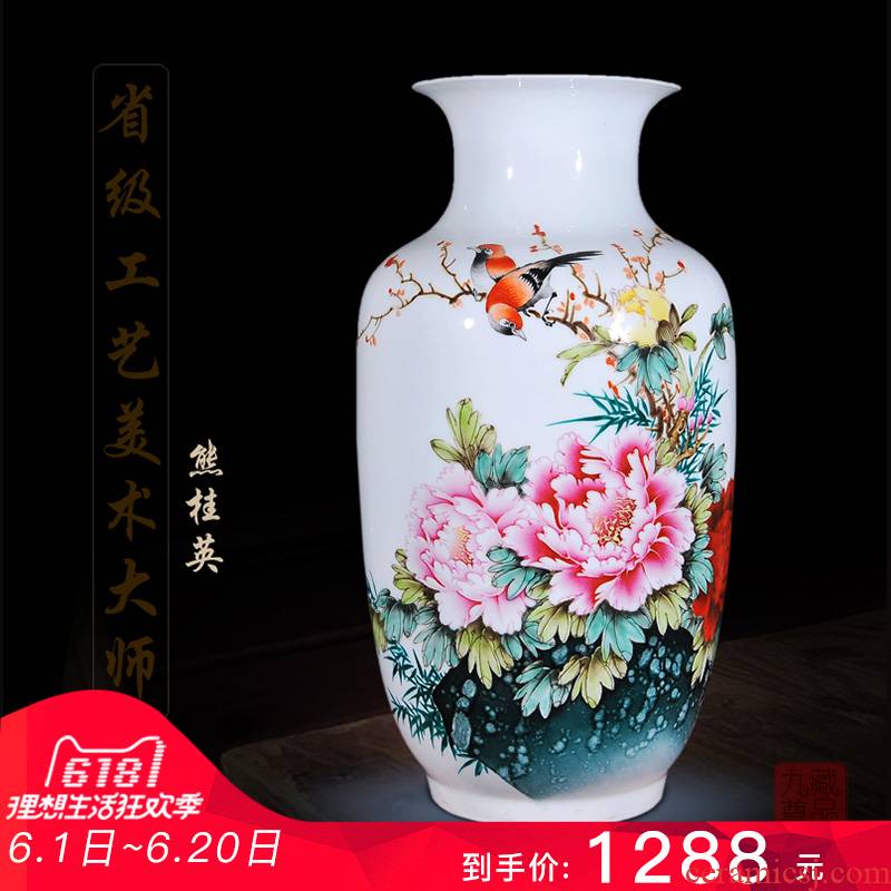 Jingdezhen ceramics hand - made famille rose blooming flowers, vases, flower arrangement of I sitting room handicraft furnishing articles