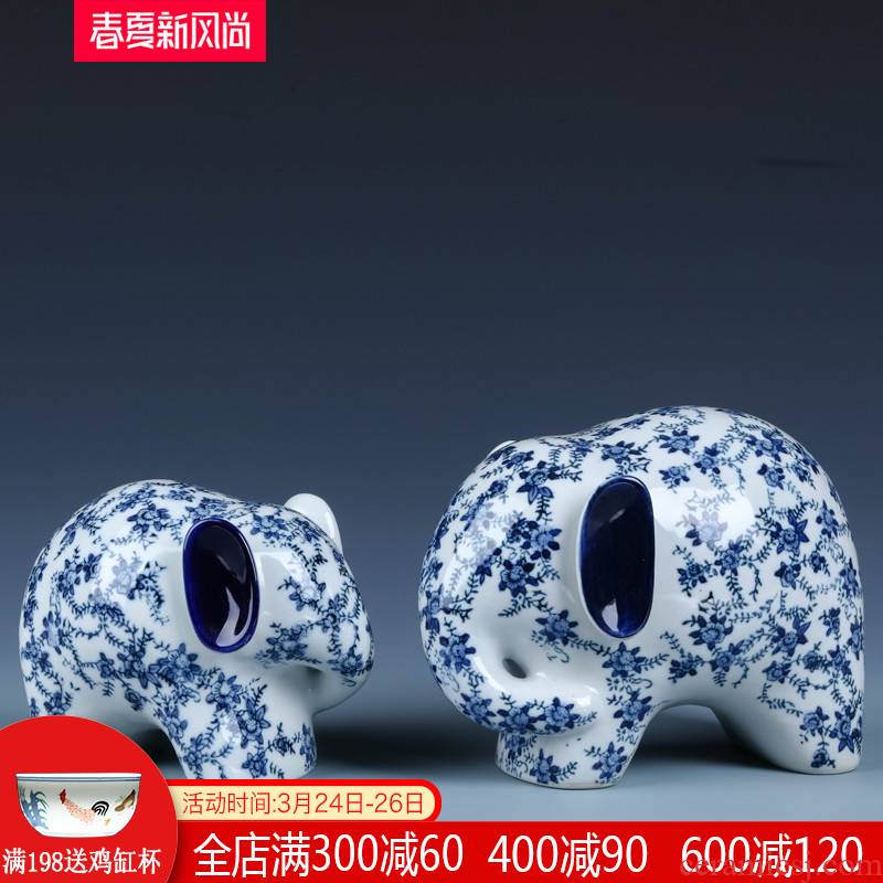 Ceramic elephant furnishing articles a lucky feng shui decoration in jingdezhen blue and white porcelain home sitting room and the creative process act the role ofing is tasted