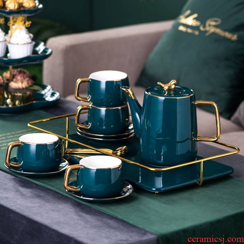 Coffee cup small European - style key-2 luxury contracted see colour and high - grade ceramic household English afternoon tea tea cup set