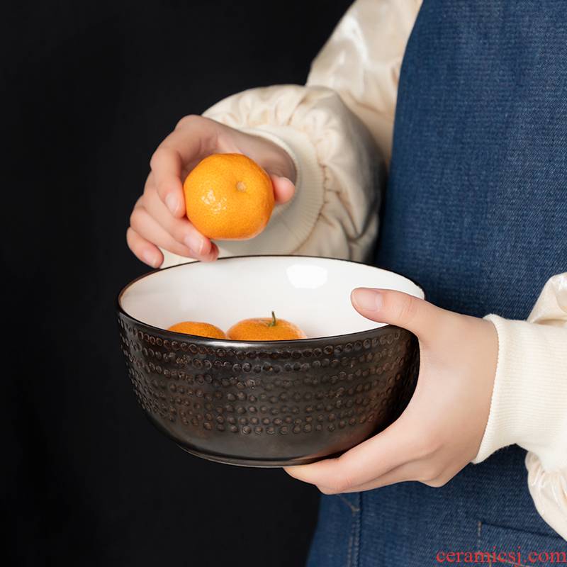 Ceramic bowl individual household 6 inches large salad bowl dessert bowl of beef noodles in soup bowl microwave tableware special creative exports