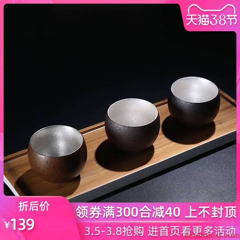 The Product porcelain sink silver glass ceramic glaze thick TaoChan silence is not a cup of tea cup, individual sample tea cup masters cup