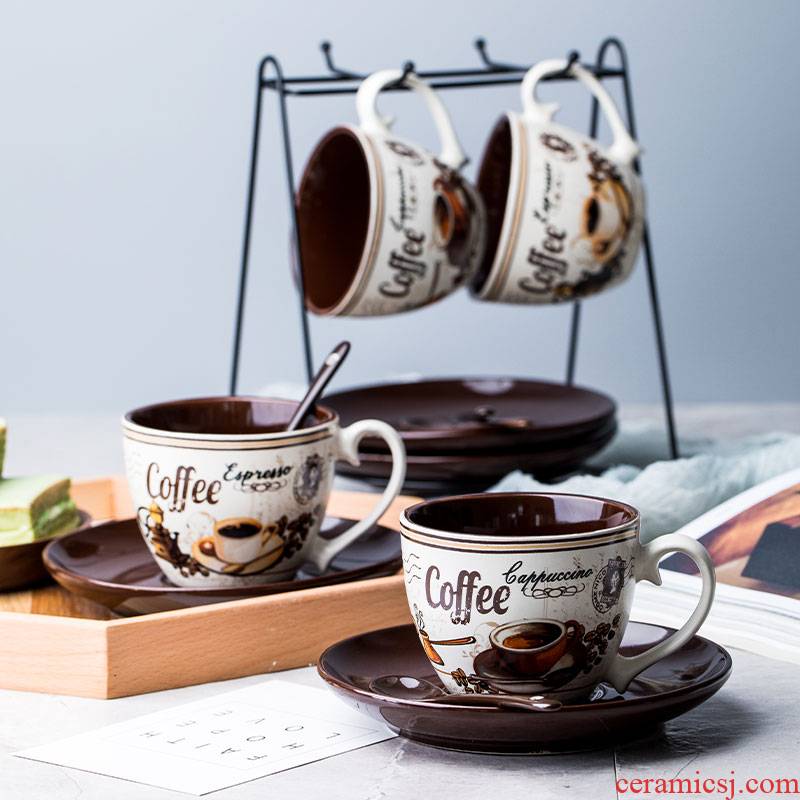 Youcci porcelain leisurely continental small coffee cups and saucers suit creative move contracted hand - made ceramic cup coffee kit