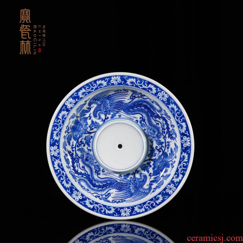 Treasure porcelain archaize of jingdezhen ceramics up with Lin tea accessories kung fu tea pot dry counter keep pot holder cover