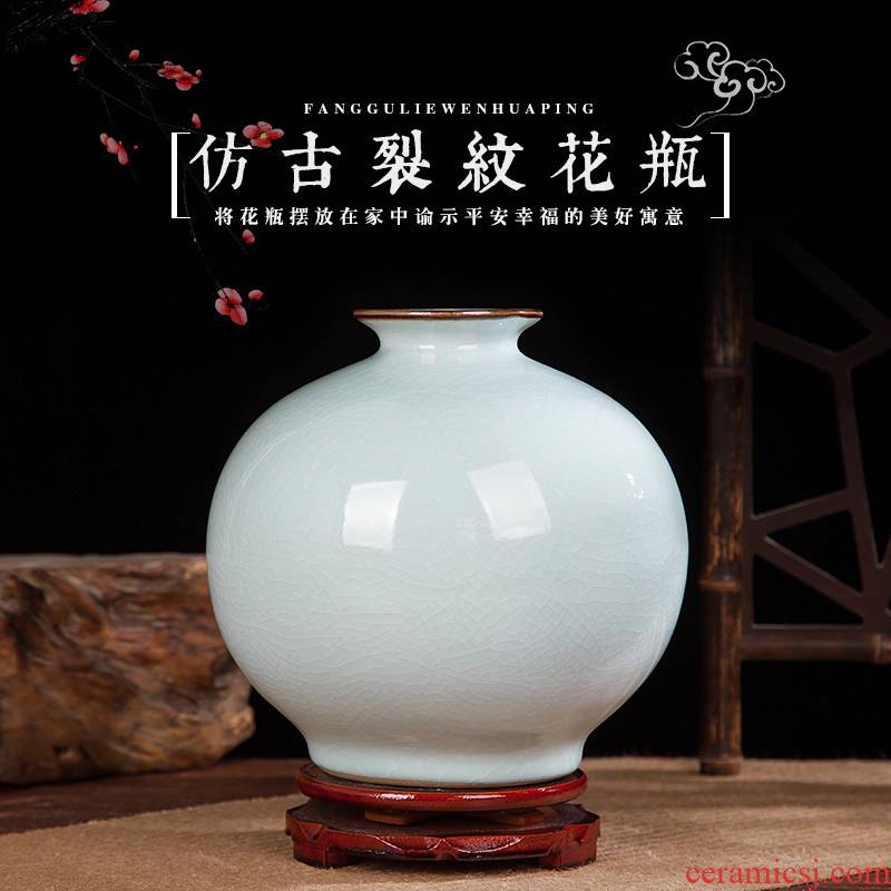 Jingdezhen ceramics vase crack Chinese penjing flower arranging porcelain wine handicraft decorative household items