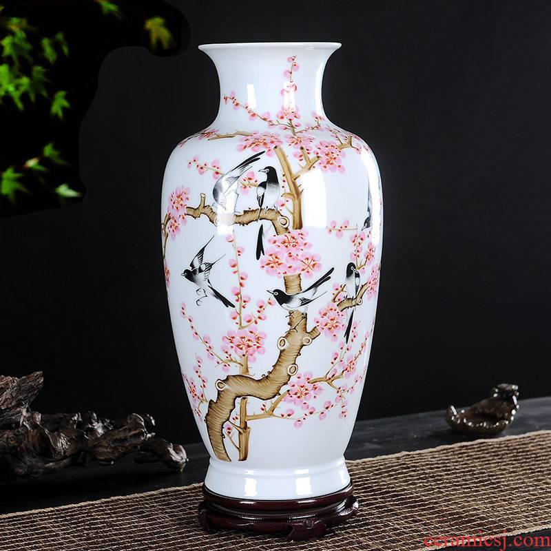 Jingdezhen ceramic hand - made vases, water points peach blossom put classical Chinese style household furnishing articles sitting room adornment handicraft restoring ancient ways