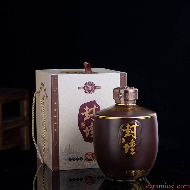 3/5 jin Wine jars of jingdezhen ceramic household hoard seal put gifts with gift box empty Wine bottles of liquor jugs