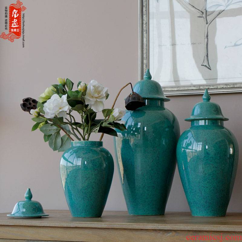 General jingdezhen ceramic pot vase creative up with dried flowers classical household pure color flower arranging soft outfit decoration furnishing articles