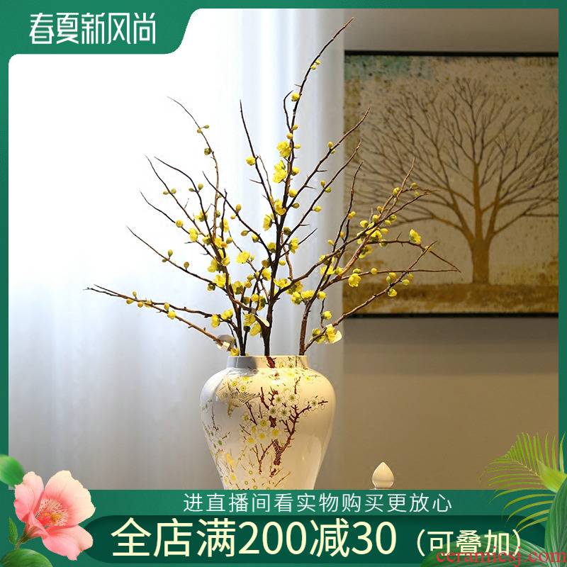 Jingdezhen ceramic vase porch mesa place the general pot of flower implement of new Chinese style decoration living room TV ark, receptacle