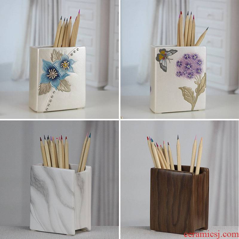 Great creative fashion express ceramic brush pot desktop stationery contracted brush pot office receive a simple gift box