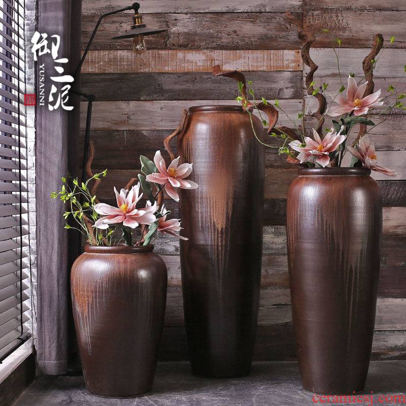 The Big vase furnishing articles living room European - style ceramics Big vase landing Chinese style household hotel furnishing articles flower arrangement