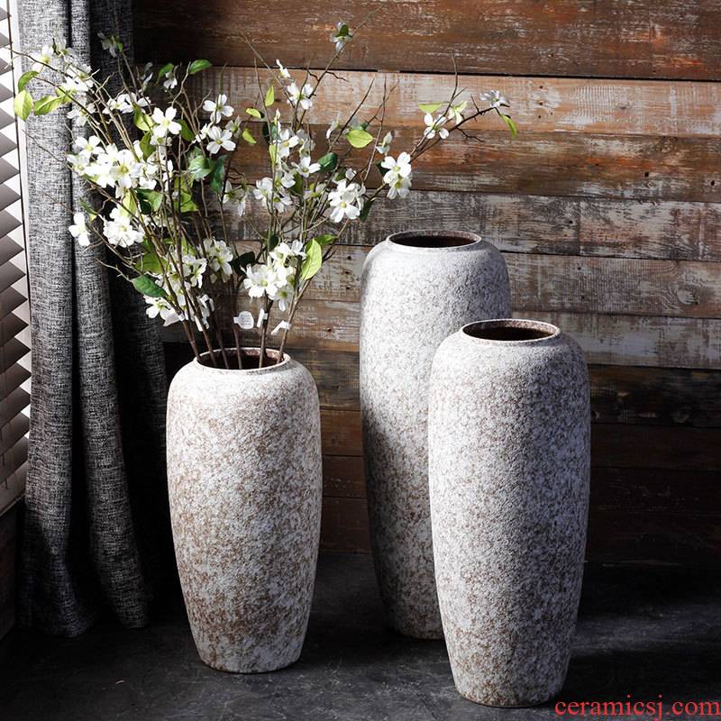 Jingdezhen ceramic vase landing simulation flower arranging flowers is placed to restore ancient ways the dried flower pot sitting room branch floral suit