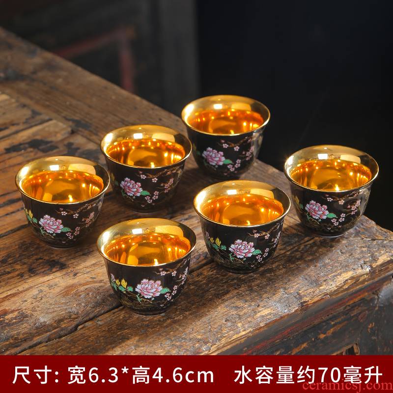 Jingdezhen ceramic flower is blue and white porcelain enamel enamel see colour master cup single CPU use kung fu tea tea cups