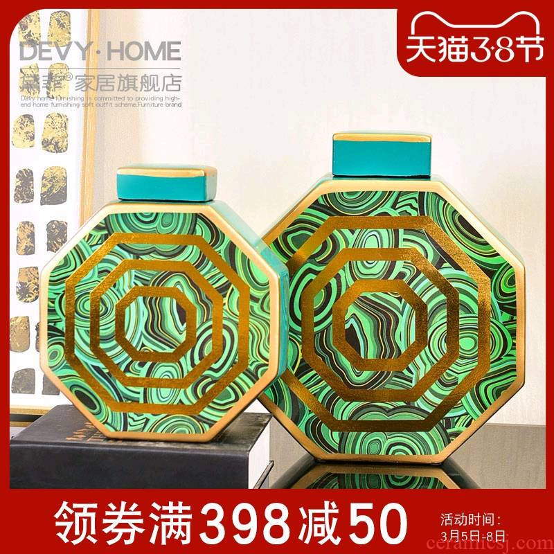New Chinese style light key-2 luxury ceramic vase furnishing articles wine cabinet decoration American TV ark, porch creative furnishing articles household act the role ofing is tasted