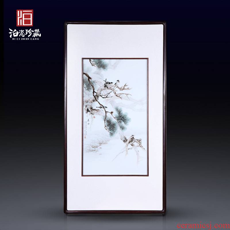 Jingdezhen ceramics hand - made pastel painting of flowers and Chinese style decorates metope hangs a picture alba home sitting room adornment is placed