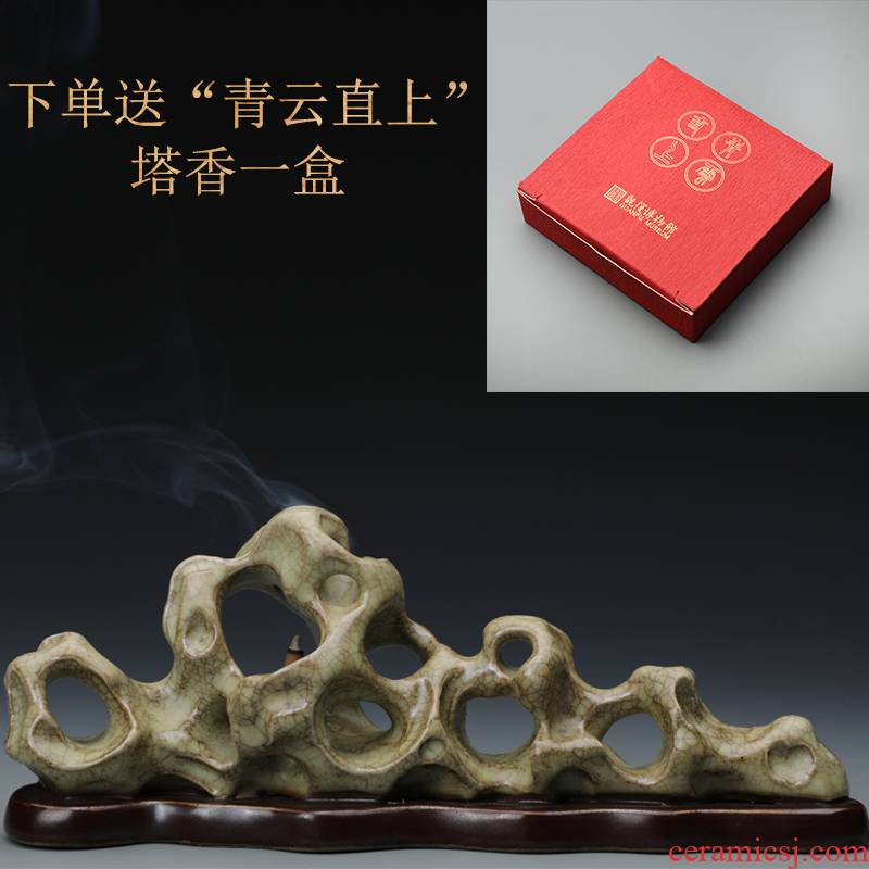 "Four bijia mountain view restoring museum imitation taihu combustible head tower incense jingdezhen bionic amphibious furnishing articles