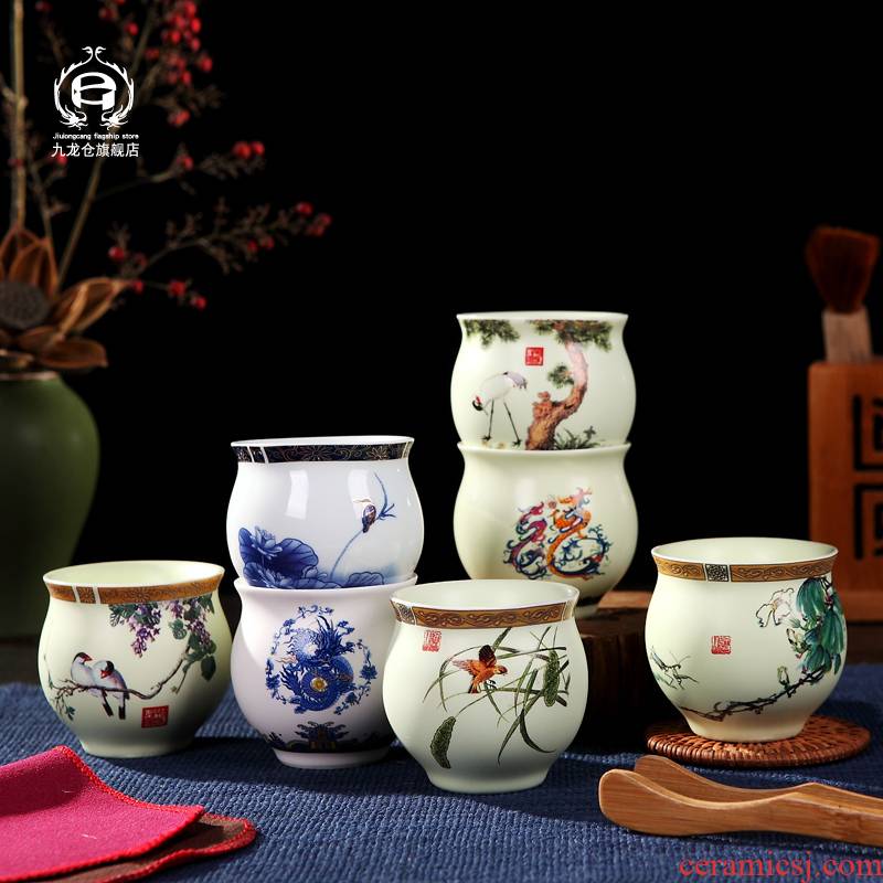 DH master cup single CPU jingdezhen kung fu double ceramic cup single sample tea cup tea home drinking tea cups