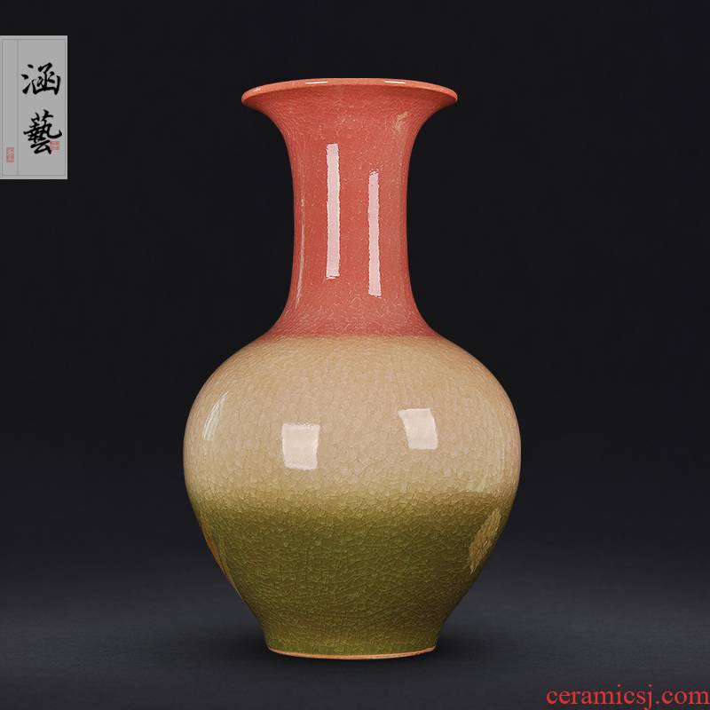 Jingdezhen ceramics up porcelain vase three Yang kaitai, new Chinese style flower arrangement sitting room adornment is placed craft gift
