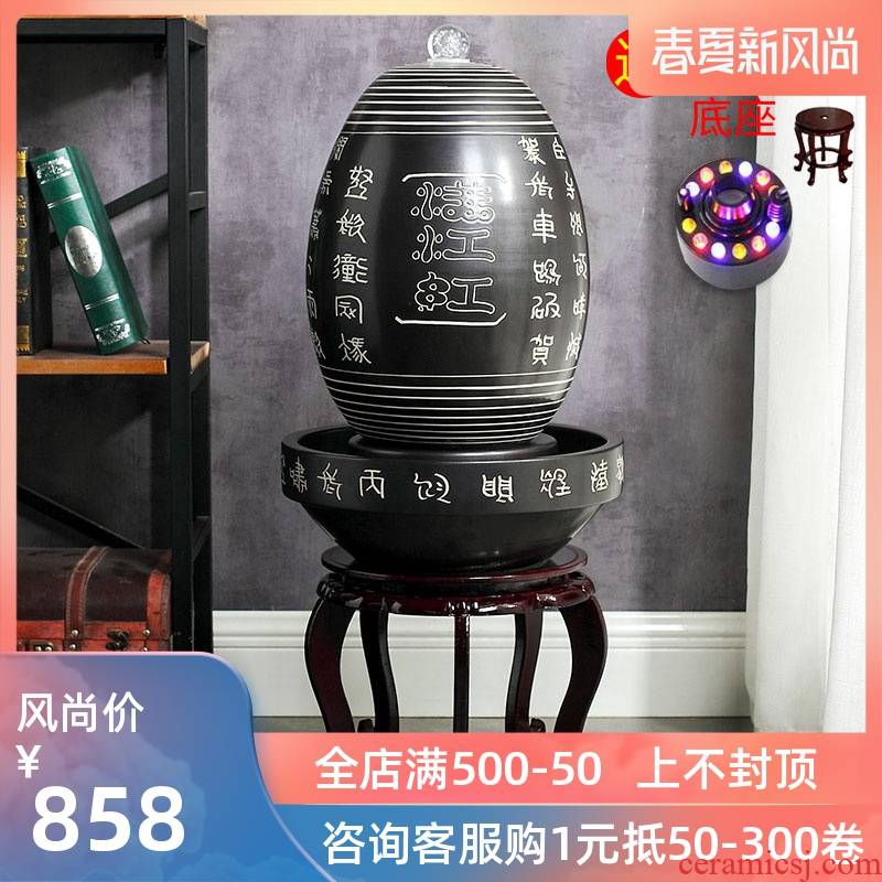 Jingdezhen ceramics fountain humidifier water tank fall pillar sitting room aquarium household act the role ofing is tasted