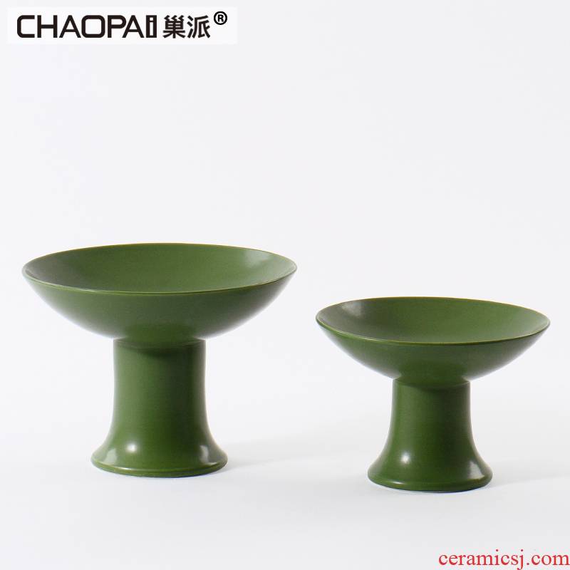 New Chinese style green ceramic plate is placed between the rural style example restaurant restaurant practical tray was soft adornment