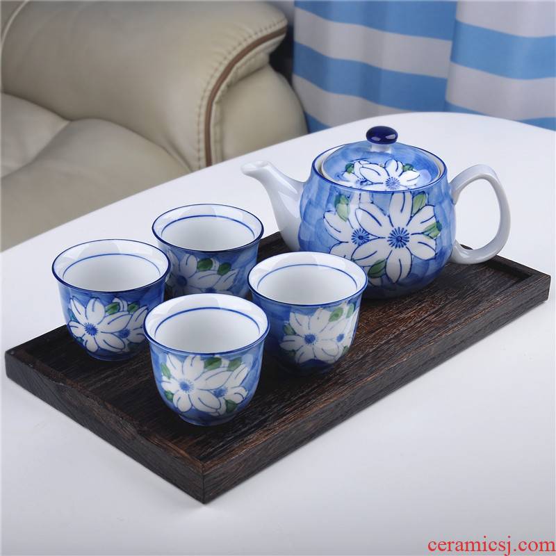 Jingdezhen ceramic tea set Japanese hand - made tea teapot teacup drinking glasses suit kung fu tea tea tray