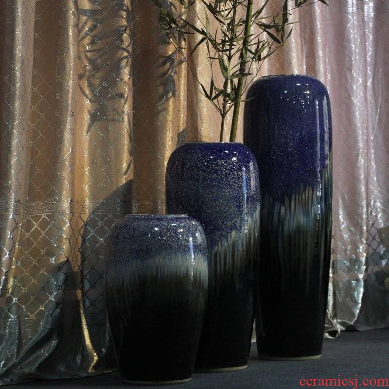 POTS of new Chinese style villa home furnishing articles ceramic cylinder ground vase vase vase household decoration decoration