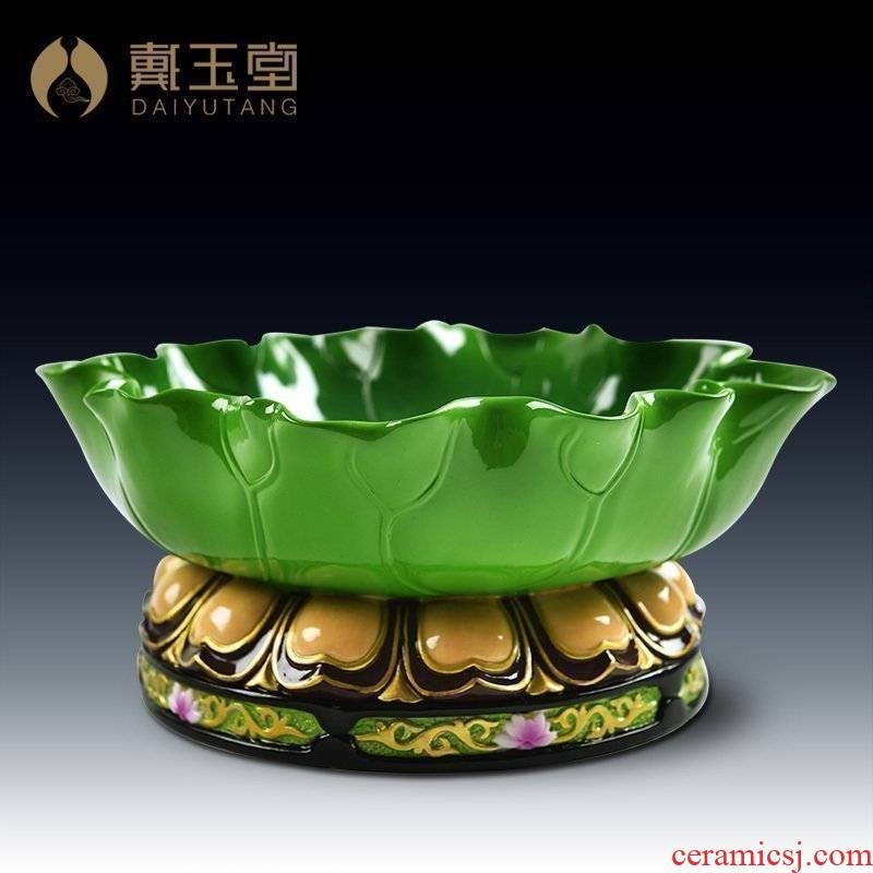 Yutang dai buddhist worship plate of fruit bowl/ceramic furnishing articles 9.5 inch household GuLian compote (D14-57)