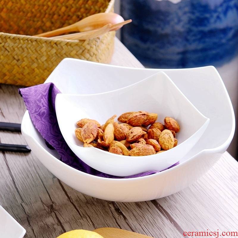 Jingdezhen creative pure white household ipads bowls move small bowl Korean Japanese ceramics tableware rice bowls soup bowl