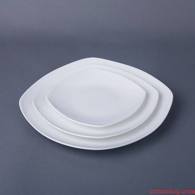 Son ipads porcelain dish plate pure white household utensils side plates ceramic plates 8 inch steak dish 10 inch dinner plate