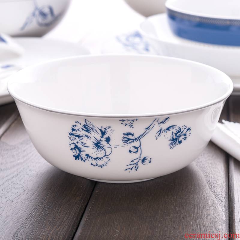 Ronda about ipads China blue and white 6 inch bowl 2 expression only Chinese wind soup bowl rainbow such use ceramic household large bowls bowl