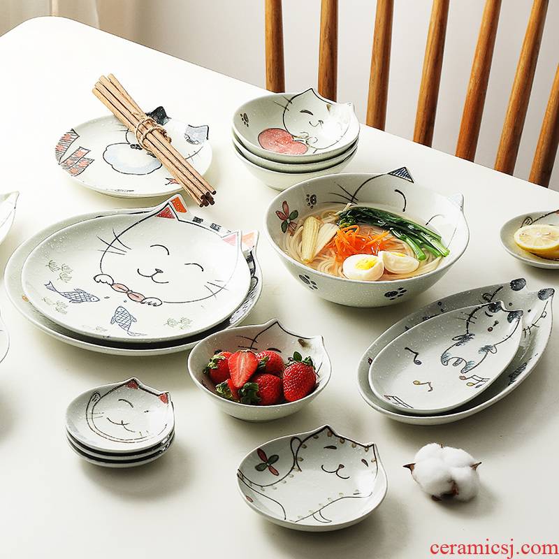Ceramic bowl bowl dish creativity tableware portfolio dishes suit Japanese single home eat rice bowl and lovely small bowl