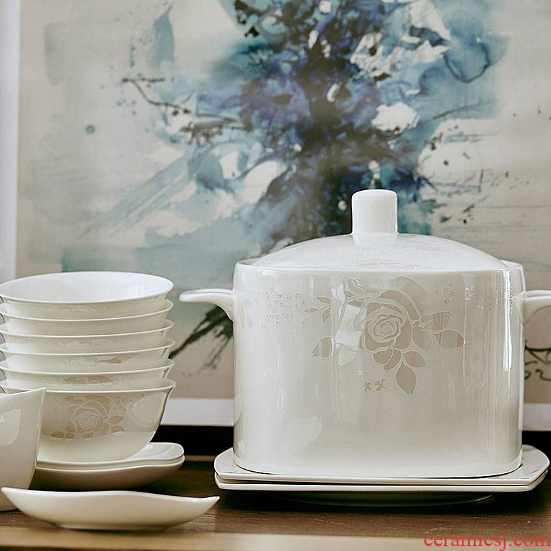 Dishes suit household jingdezhen porcelain tableware 58 ipads head Dishes practical new contracted style bowl wedding gifts