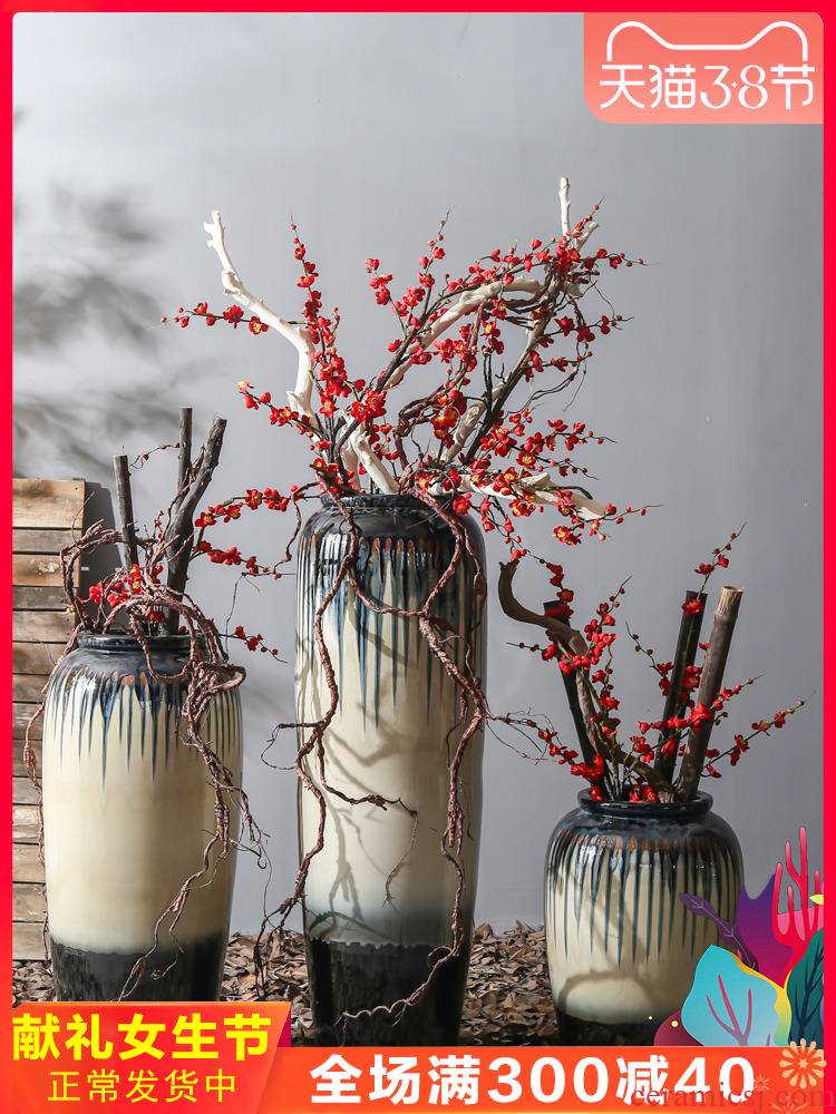 Coarse pottery jingdezhen hotel restoring ancient ways of large POTS ceramic flower vases, flowers simulation flower, adornment is placed