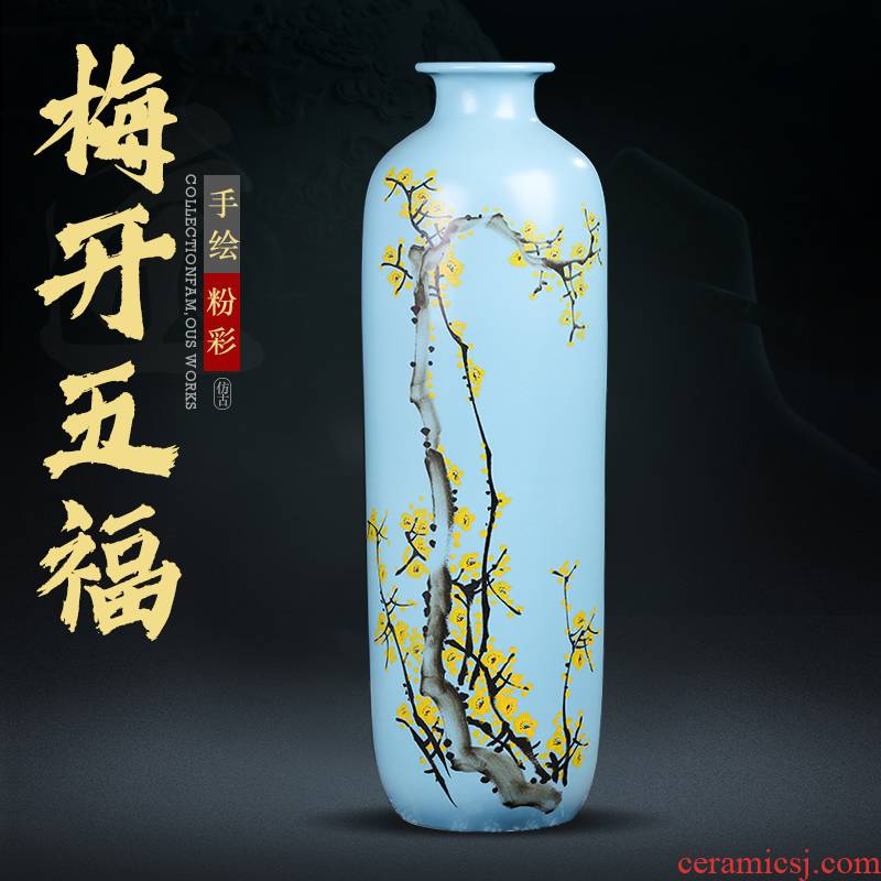 I and contracted the new Chinese style of large vases, jingdezhen ceramic hand - made dried flowers flower arrangement of TV ark, high furnishing articles