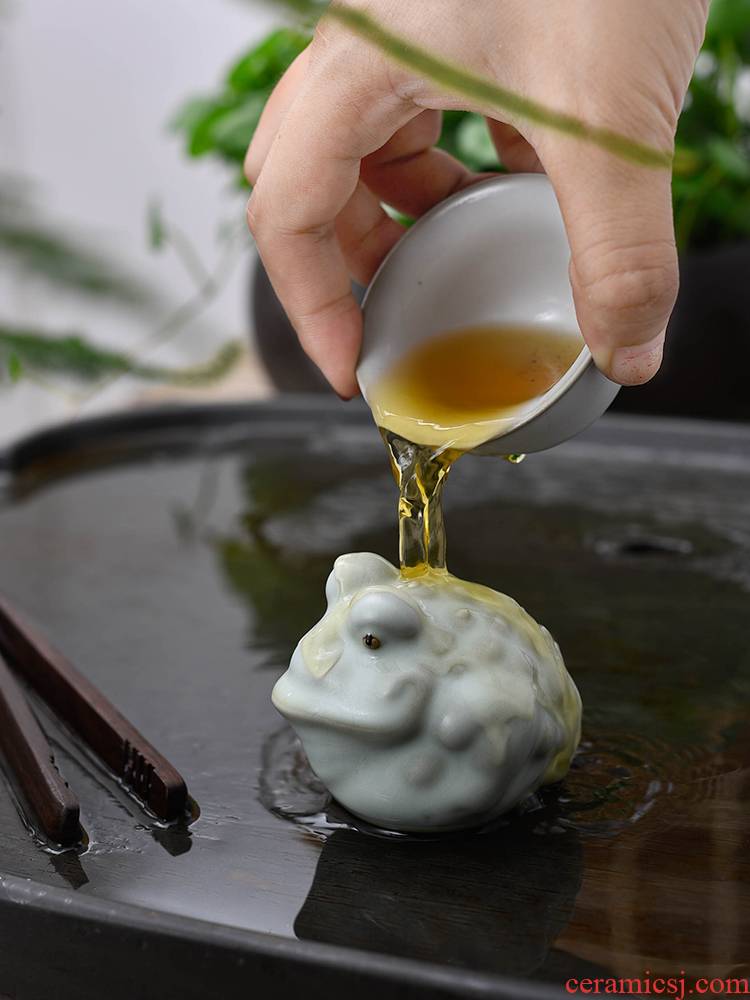 The home of tea pet furnishing articles furnishing articles toad your up with violet arenaceous ice crack glaze porcelain can keep open creative tea of pet accessories