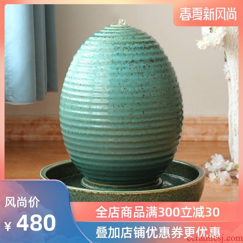 Landscape water fountain POTS humidifier decoration example room hotel modern American Chinese vase water landing