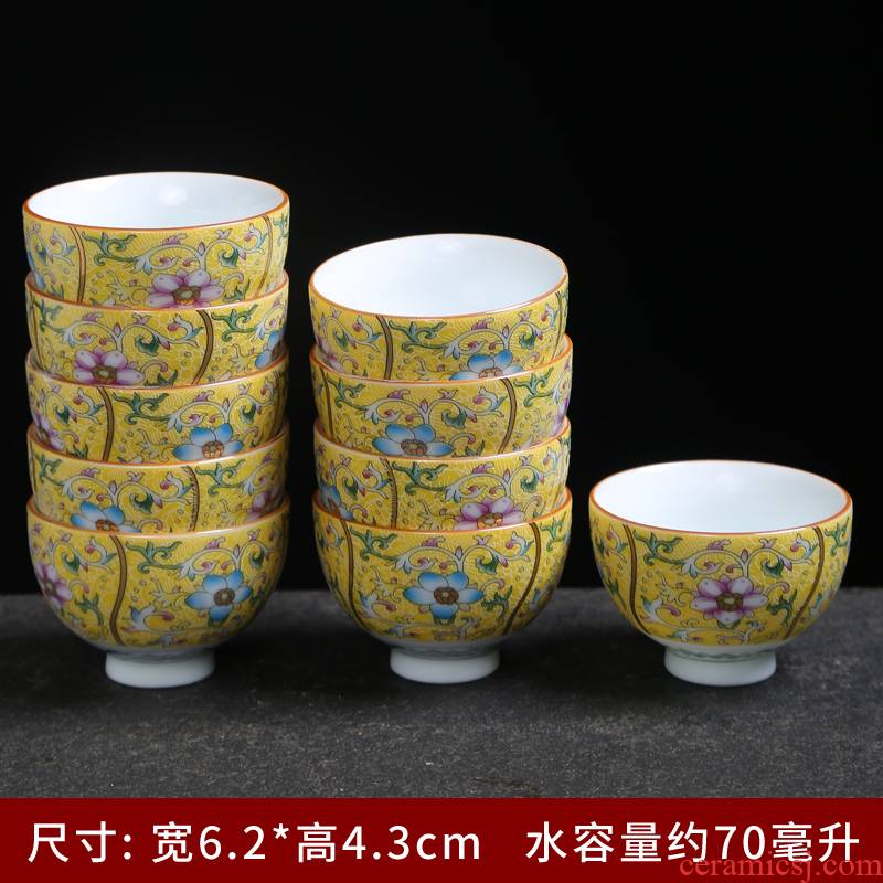 Jingdezhen silver colored enamel coppering. As ceramic cups sample tea cup kung fu tea cups of tea cup single CPU master cup white porcelain