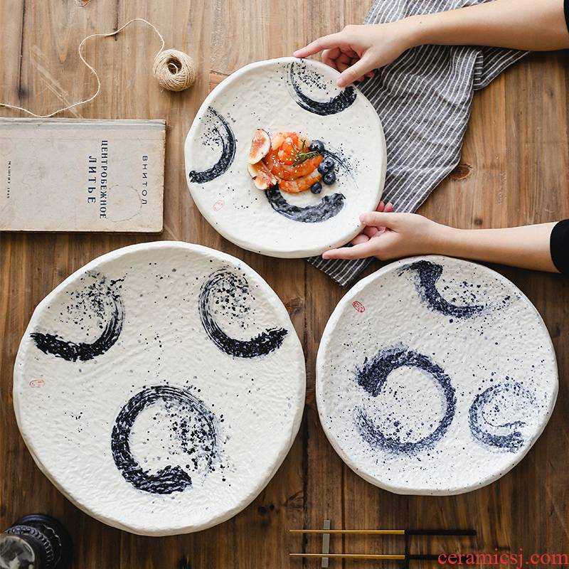 Tao soft extra large ceramic plate hotel hotel special seafood dish platter large sushi plate disc type