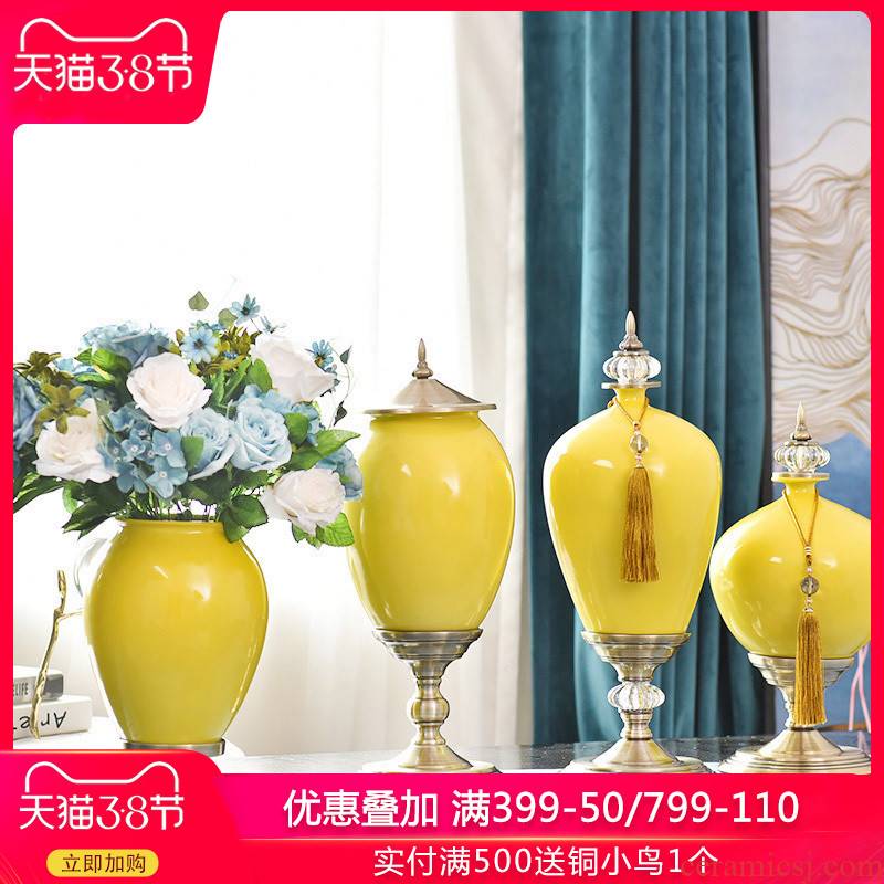 Creative fashion ceramic vase furnishing articles home sitting room simulation flower arranging flowers, artificial flowers, suit porch home decorations