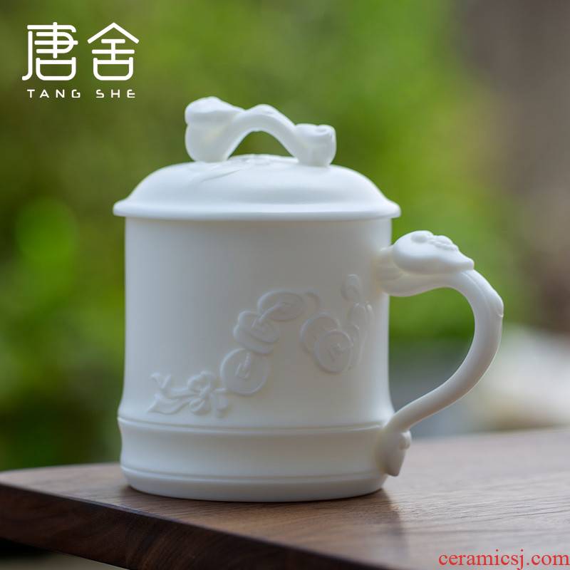 Don difference up dehua white porcelain ceramic ruyi President office cup boss personal water cup cup keller cup home