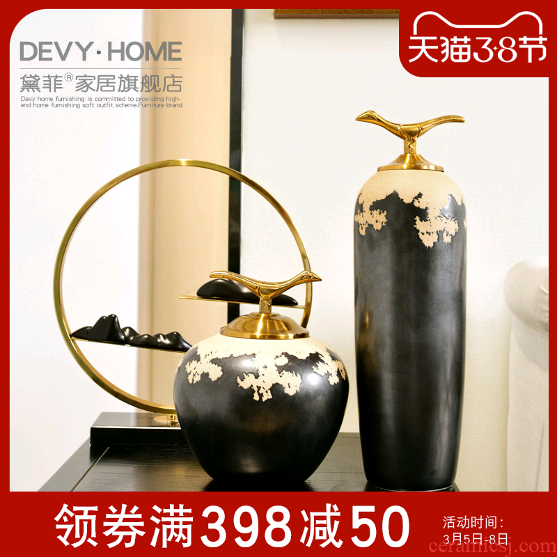New Chinese style ceramic zen home decoration furnishing articles sample room TV cabinet sitting room porch receive a jar of decoration