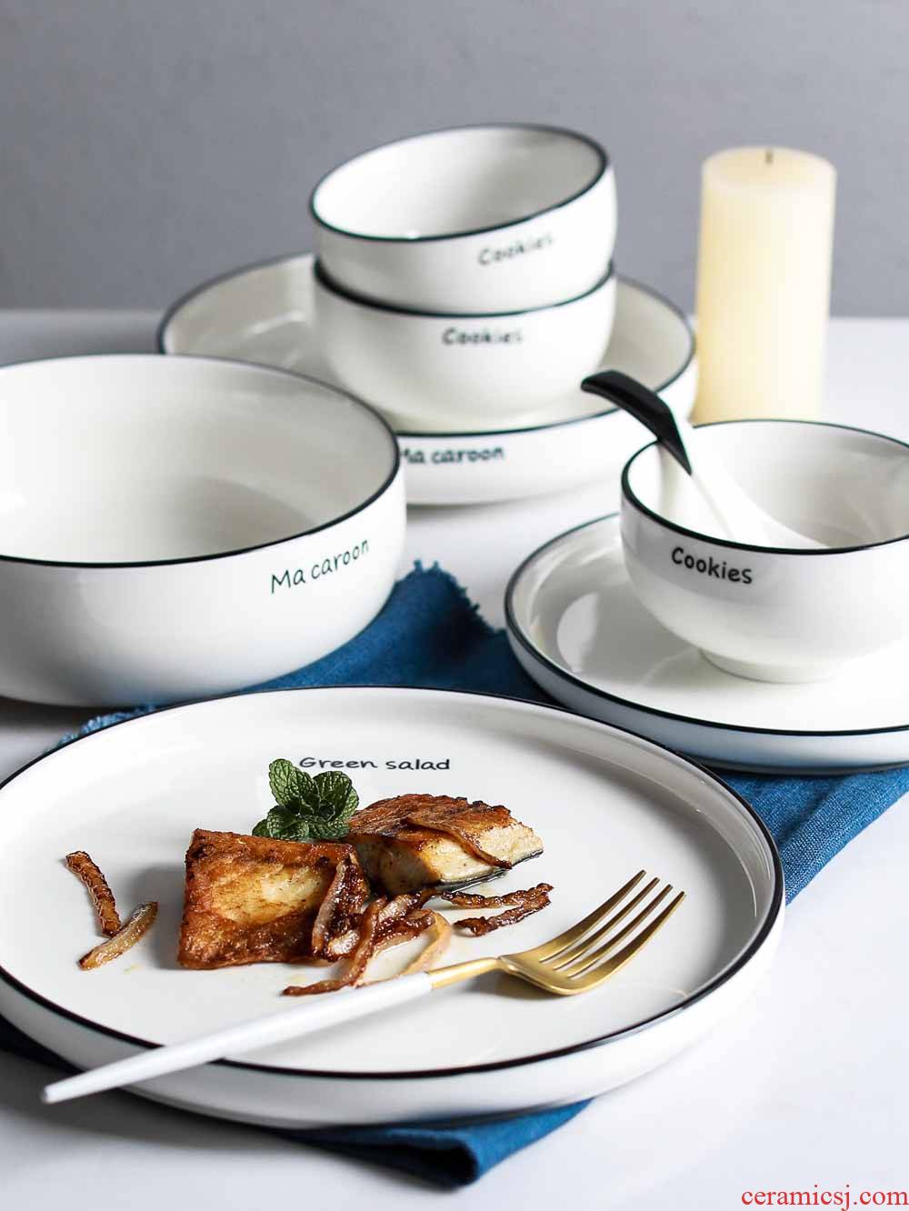 Element treasure Nordic contracted crockery bowl dish dish suits for fish dish dish dish FanPan household hotel tableware