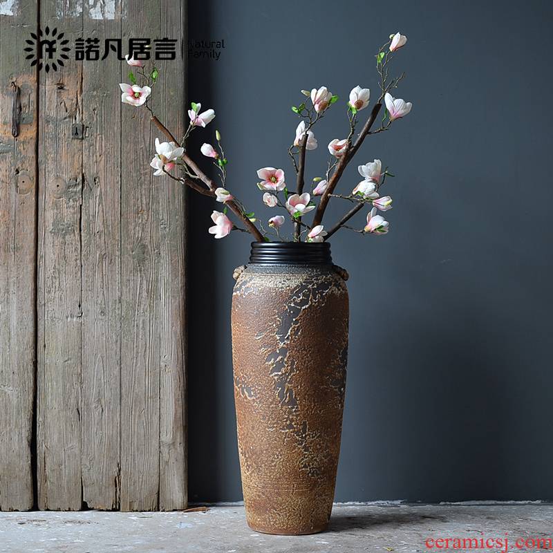 Jingdezhen ceramic vase landing large Nordic sitting room simulation flower decoration flower arranging furnishing articles coarse TaoShuang ear screw