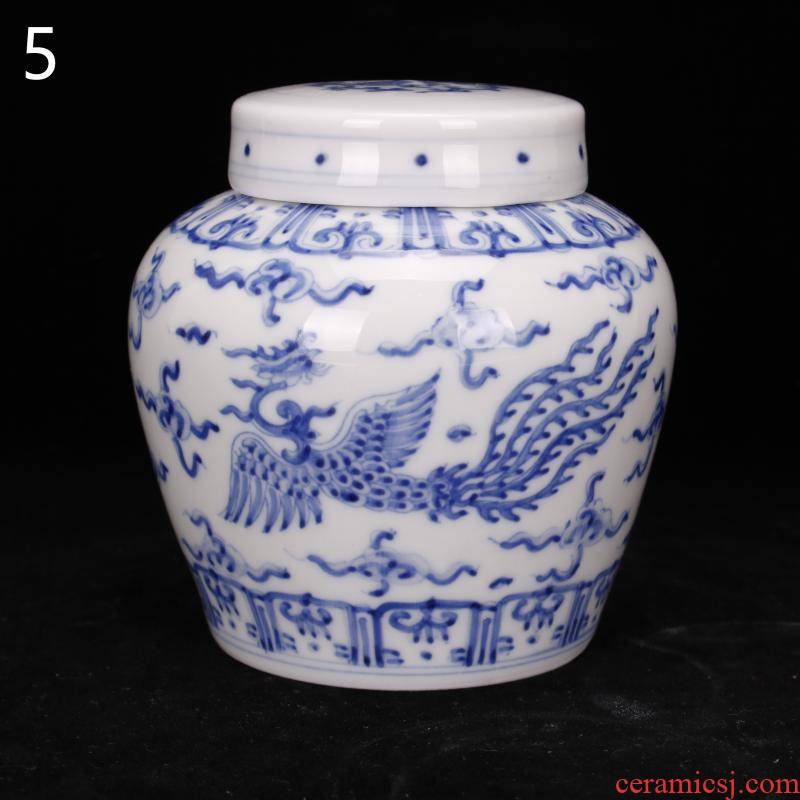 Jingdezhen hand - made kirin dragon grain day word wind canister caddy fixings antique ceramic tea set, tea is tea storage storehouse