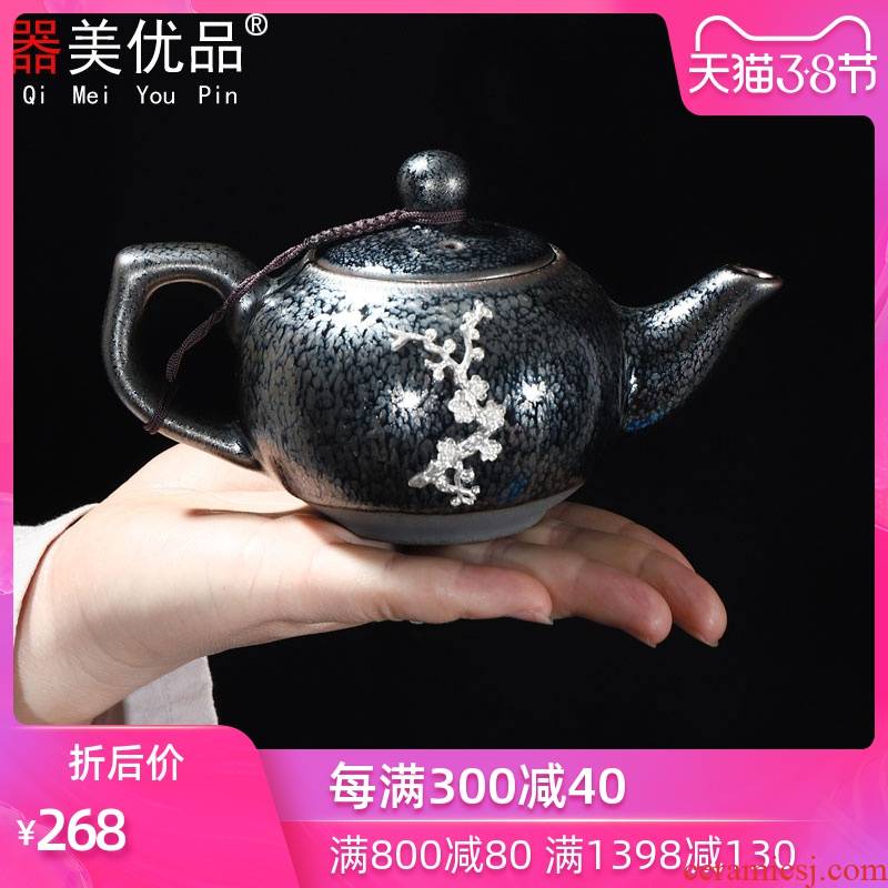 Implement the best tea with xi shi pot built light oil droplets little teapot red glaze, the manual single pot of household ceramics making tea