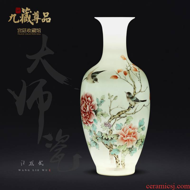 Jingdezhen ceramics hand - made powder enamel vase Chinese style living room porch TV ark, flower adornment furnishing articles