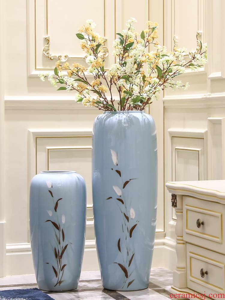 Jingdezhen of large vases, ceramic simulation dry flower adornment I and contracted sitting room porch Chinese flower arranging furnishing articles