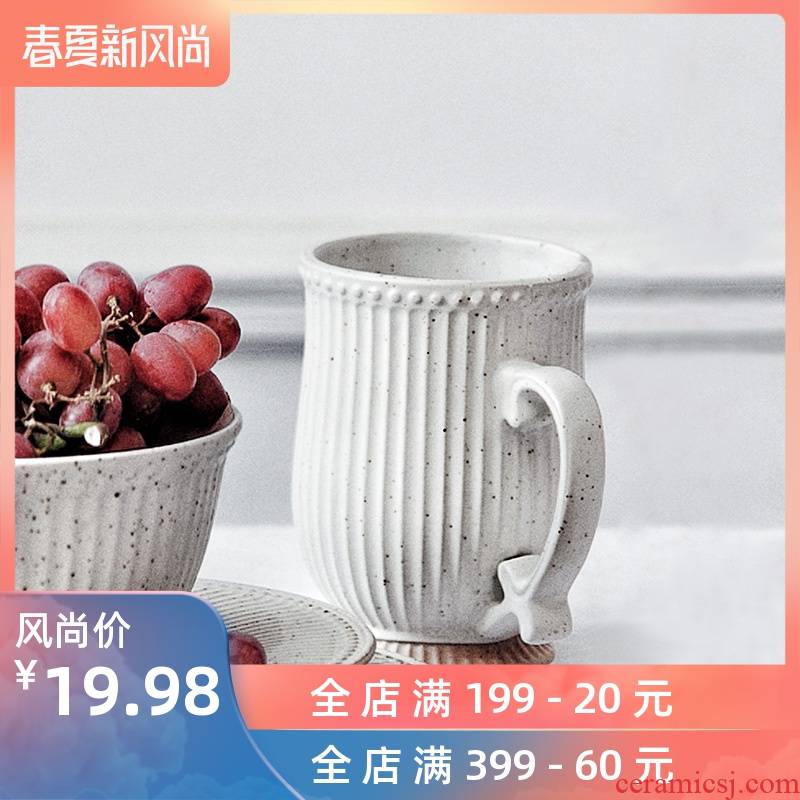 Lototo Nordic ceramic mugs, creative goblet take water cup cup large capacity coffee cup milk cup