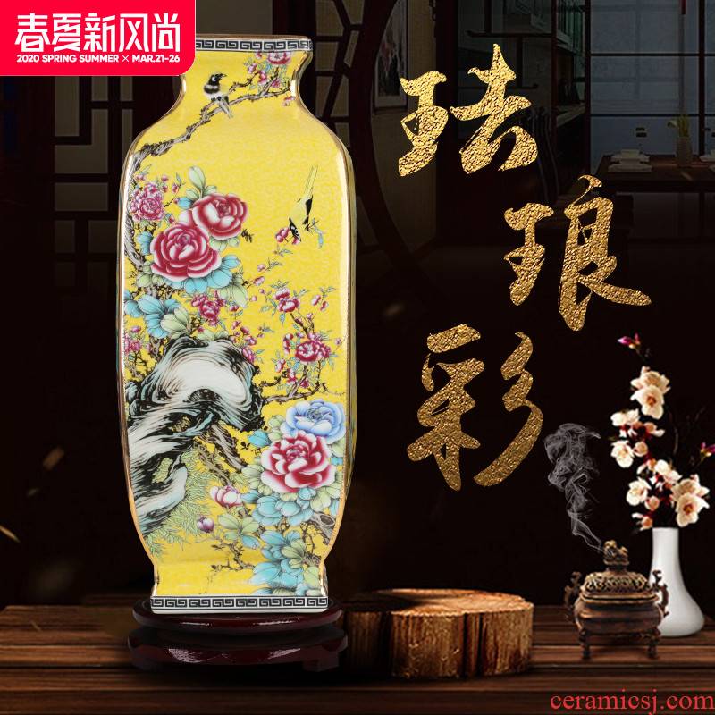 Archaize of jingdezhen ceramics enamel enamel vase inserted new Chinese style furnishing articles rich ancient frame sitting room porch decoration