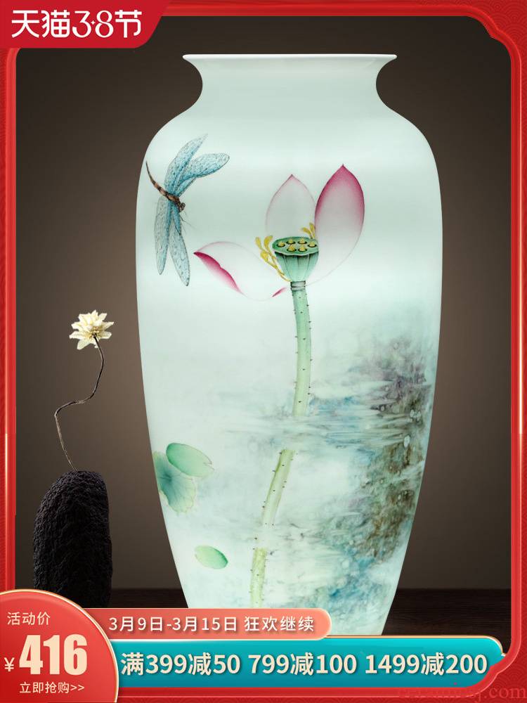 New Chinese style household flower arrangement sitting room adornment of jingdezhen ceramics vase household hydroponic furnishing articles TV ark