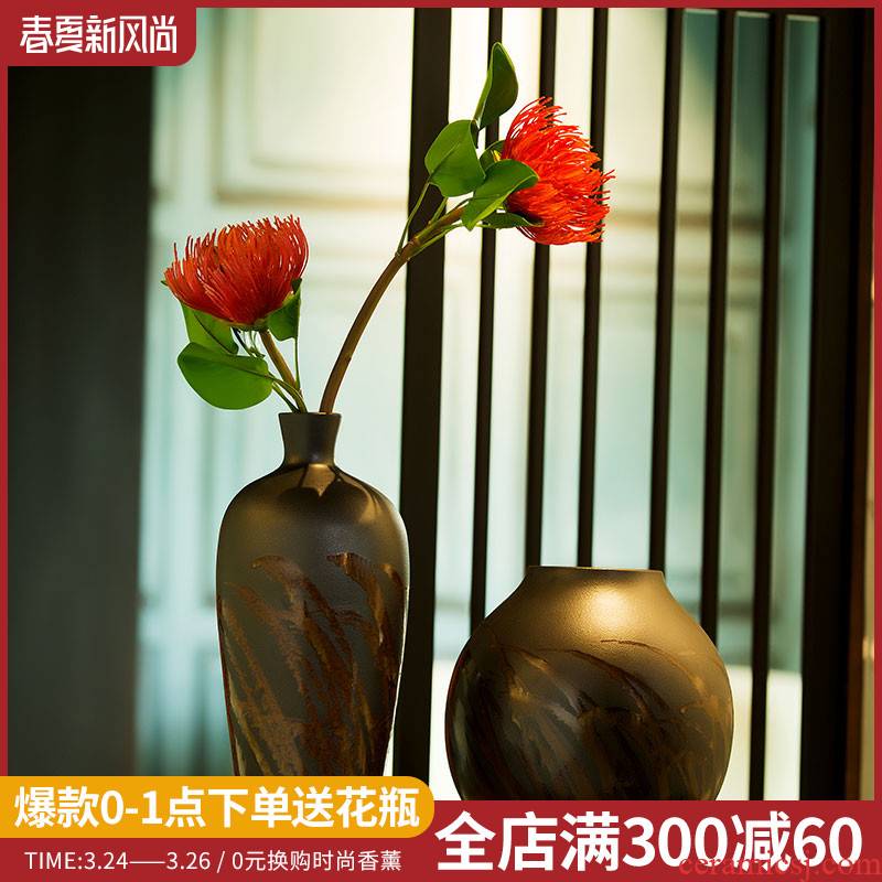 New Chinese style ceramic vase furnishing articles sitting room dry flower arranging flowers, flower POTS restoring ancient ways mesa adornment floral arrangements